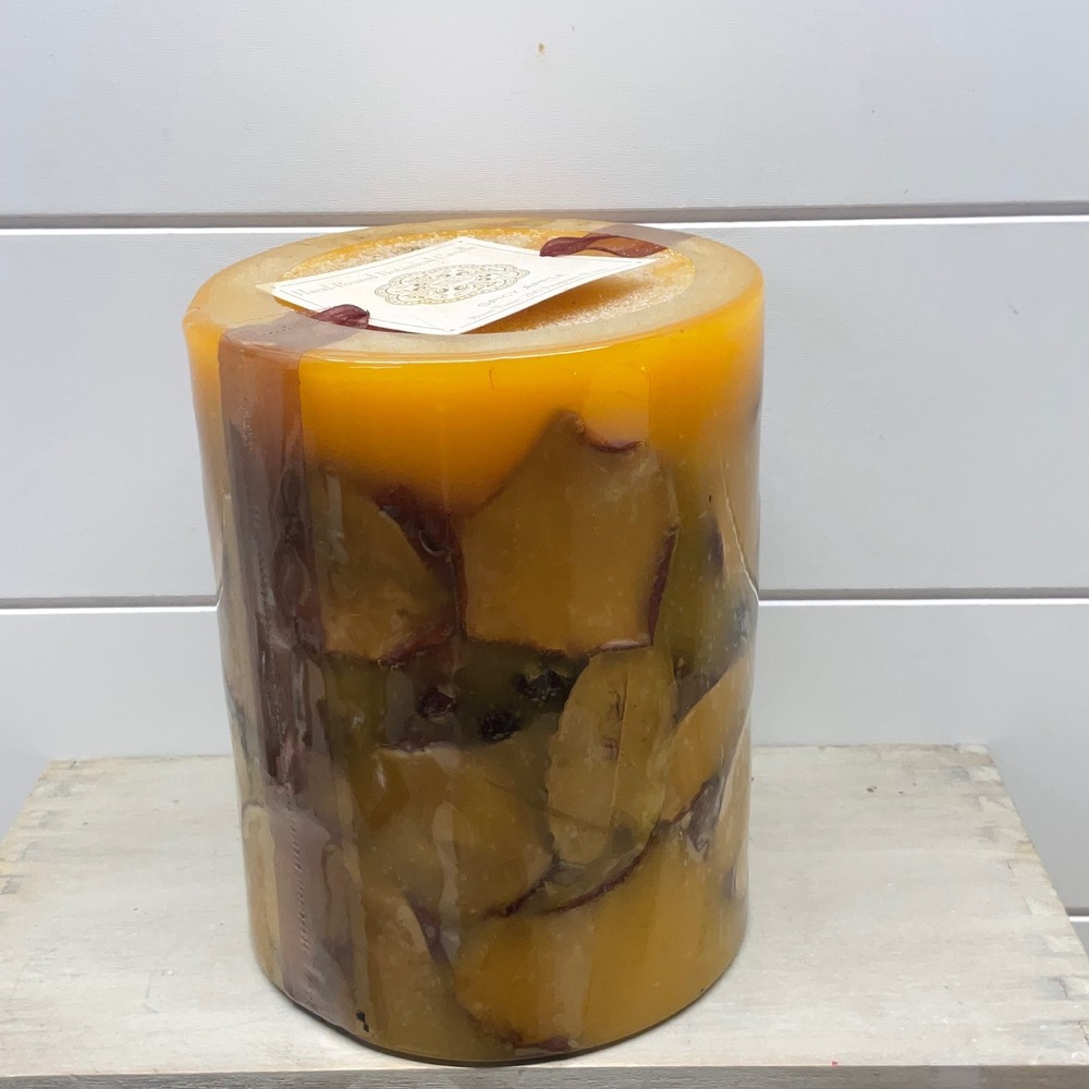 Rosy Rings Spicy Apple Hand Poured Botanical Round Candle 200 Hour Burn 6.5"